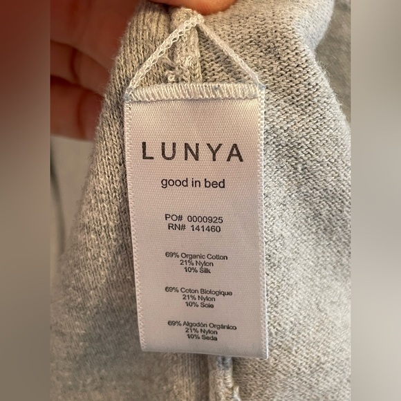 Lunya Cozy Cotton Silk Button Front Cardigan Mellow Grey Heather. Size XS/S - Picture 11 of 12